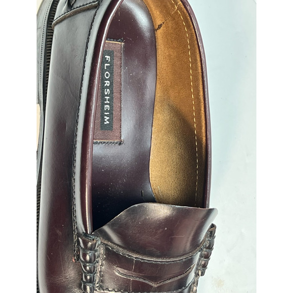 Florsheim Mens Penny Loafer Dress Shoes Brown Leather Moc Toe Slip On 10 EEE - Picture 8 of 8